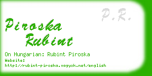 piroska rubint business card